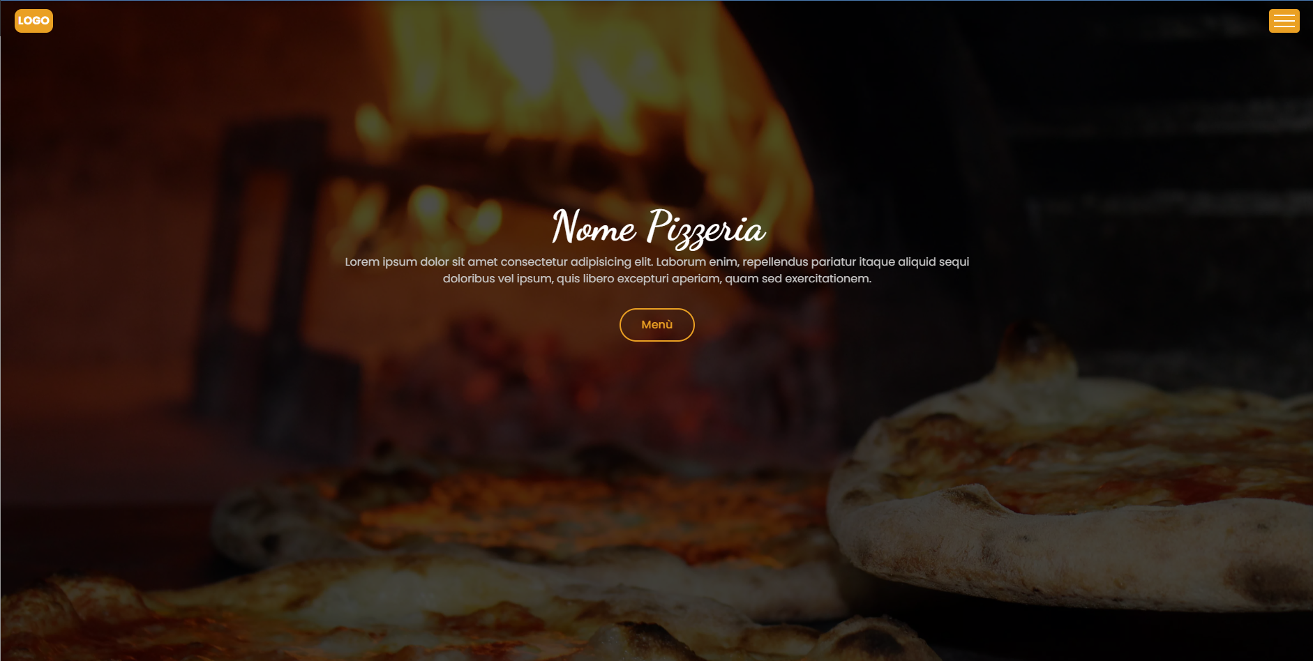 Preview del sito template per una pizzeria